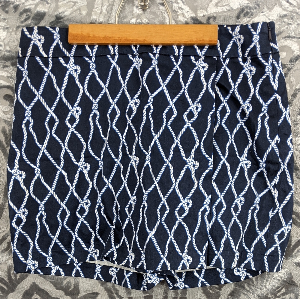 Talbots Skort Navy Blue Rope design 10p